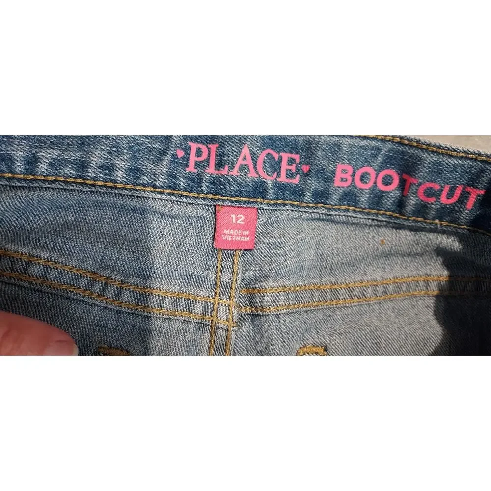 The Childrens Place Girls Mid Rise Jeans Lot of 2 Size 12 - Bootcut and Skinny